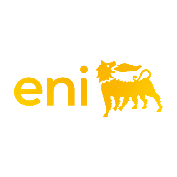 Logo Eni giallo con il cane a sei zampe