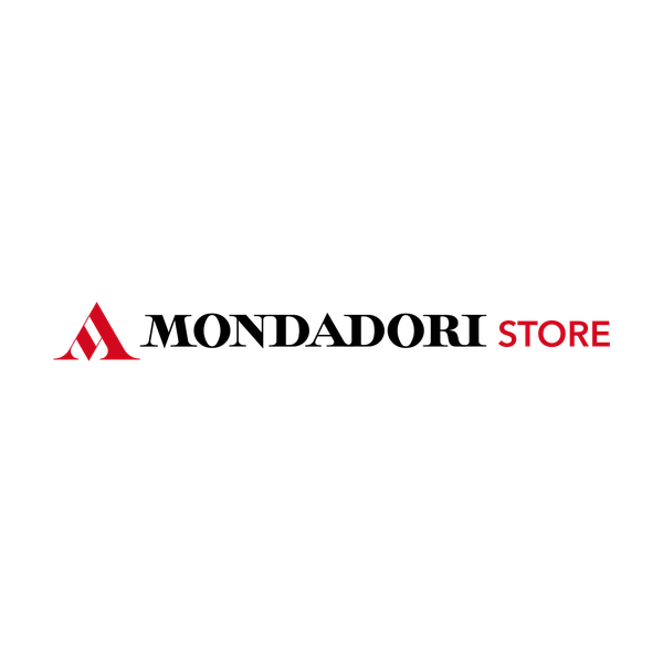 Logo Mondadori Store con simbolo rosso e scritta nera e rossa