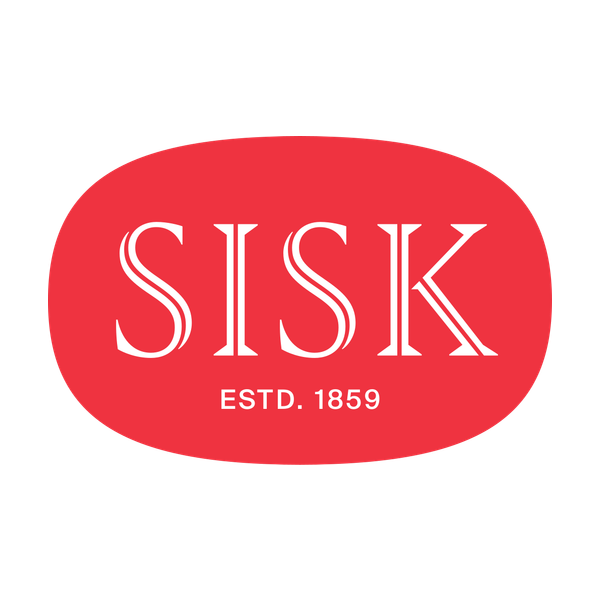 Logo SISK con scritta bianca in un ovale rosso